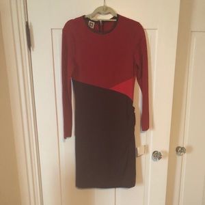 Anne Klein Colorblocked Dress with Leather Accent